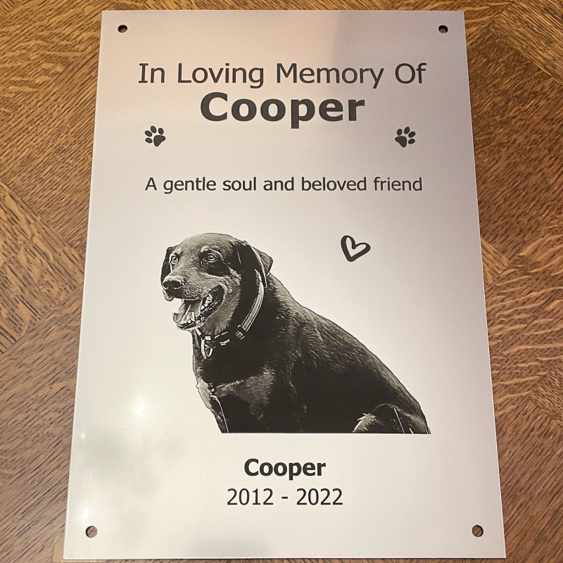 Memorial plaque in remembrance plaque with photograph personalised custom size memorial plaques 20 x 30 cm 7.87 x 11.8 inch various colours