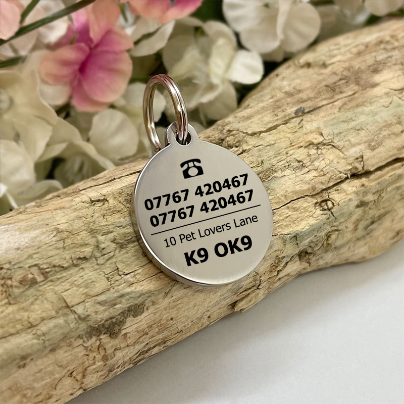 Blank design your own - Personalised Round Shaped 25mm Stainless Steel Pet ID Tag