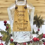 Cava Bottle Tag Drinks Plaque in Bamboo ''Merry Christmas'' Personalised with your own words