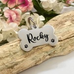 Dog ID Tag Personalised Bone Shaped With Your DOGS NAME