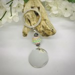 Personalised Keyring with Pastel Sparkle Bead Design - BLANK FOR YOUR OWN MESSAGE