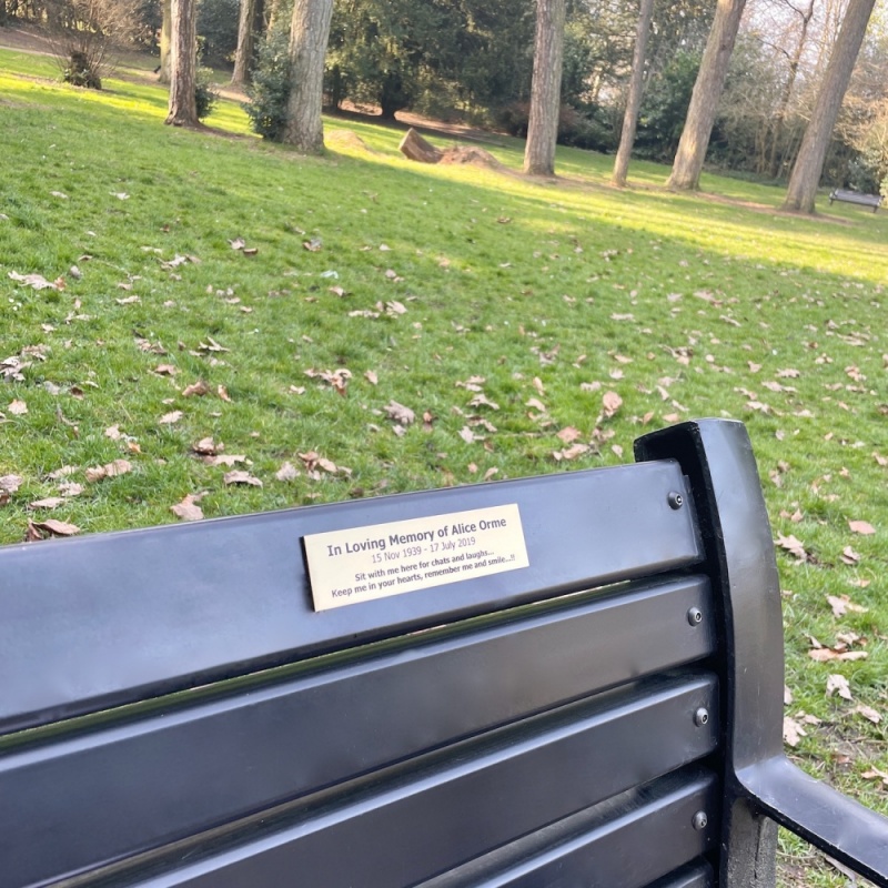 In Memory of Remembrance Outdoor Bench Plaque Personalised 15cm x 4 or 5cm