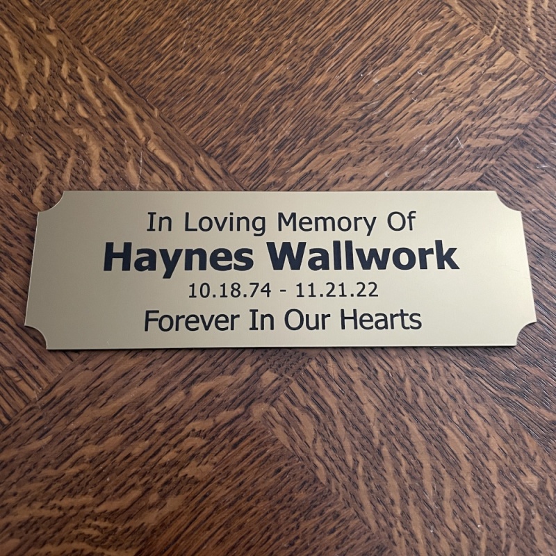 Memorial plaque in remembrance outdoor bench plaque personalised 15 x 4 or 5cm 5.9 x 1.57 or 1.96 inch various colours we also offer custom sizes