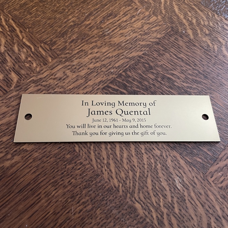 Memorial plaque in remembrance outdoor bench plaque personalised 15 x 4 or 5cm 5.9 x 1.57 or 1.96 inch various colours we also offer custom sizes