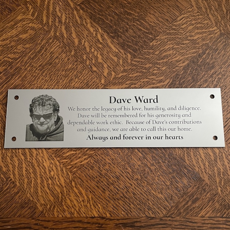 Memorial plaque in remembrance outdoor bench plaque with photograph personalised 25 x 7cm 9.84 x 2.75 inch various colours we also offer custom sizes