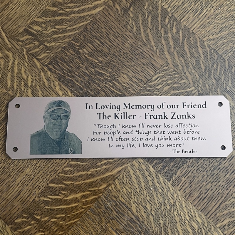 Memorial Plaque in Remembrance Outdoor Bench Plaque with Photograph Personalised 25 x 7cm / 9.84 x 2.75 inch- we also offer custom sizes