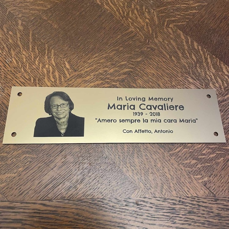 Memorial Plaque in Remembrance Outdoor Bench Plaque with Photograph Personalised 25 x 7cm / 9.84 x 2.75 inch- we also offer custom sizes