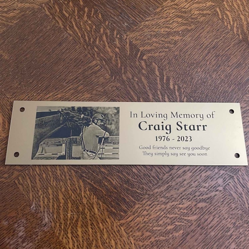 Memorial Plaque in Remembrance Outdoor Bench Plaque with Photograph Personalised 25 x 7cm / 9.84 x 2.75 inch- we also offer custom sizes