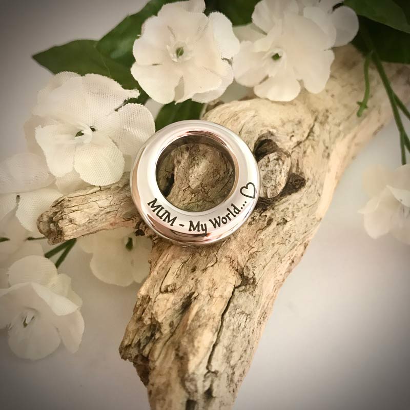 Cremation Ashes Urn Round Circle Shaped Pendent for keepsake, necklace or bracelet personalised with your own words or design