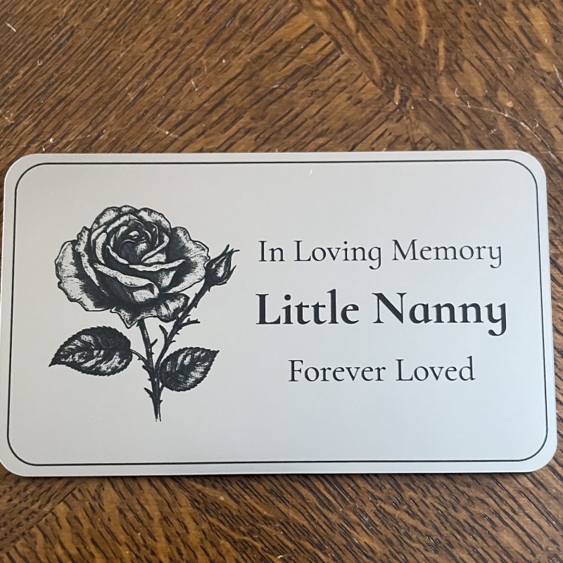 Memorial plaque in remembrance plaque with photograph personalised custom size memorial plaques 13 x 7.5 cm 5 x 3 inch various colours