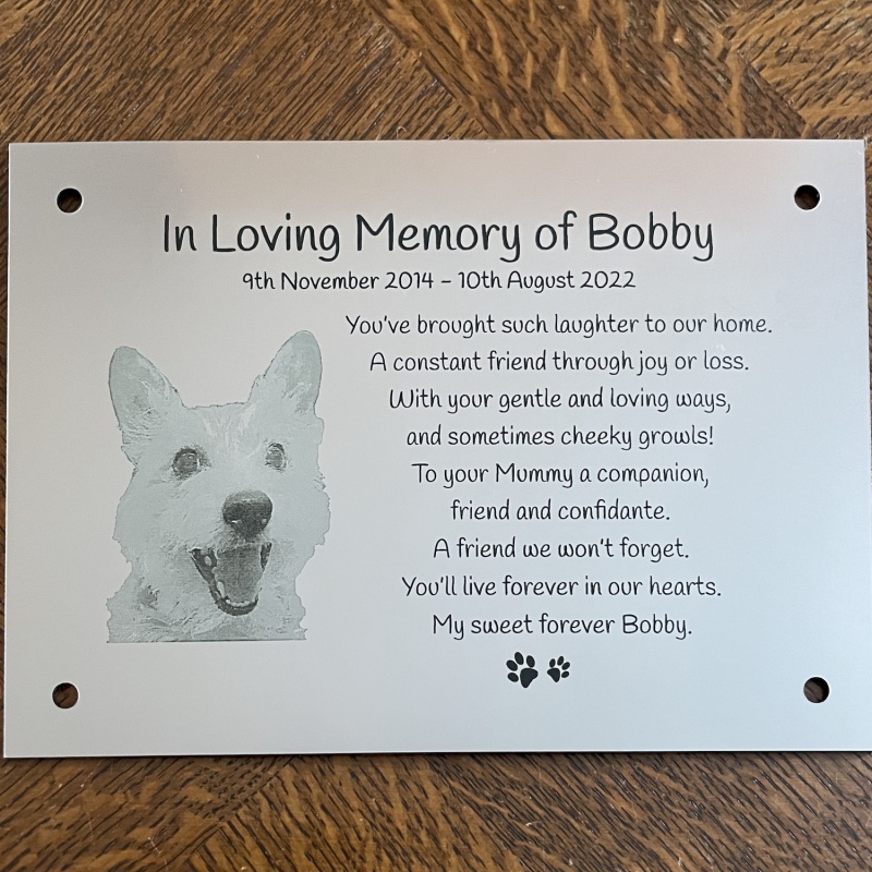 Memorial plaque in remembrance plaque with photograph personalised custom size memorial plaques 18 x 13 cm 7 x 5.11 inch various colours