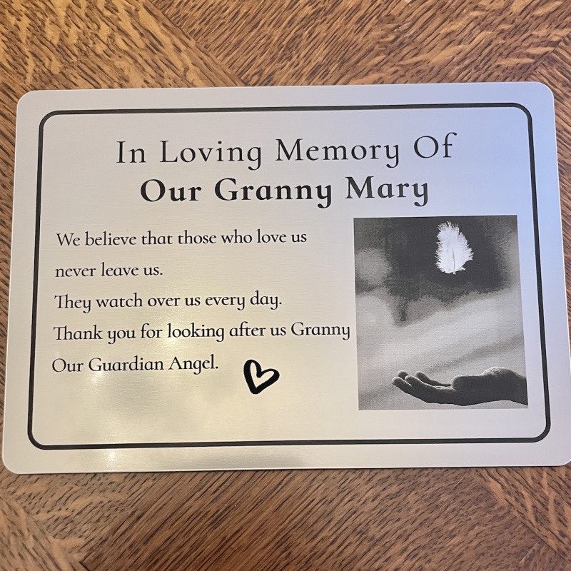 Memorial plaque in remembrance plaque with photograph personalised 15 x 9.5cm 6 x 3.75 inch various colours we also offer custom sizes