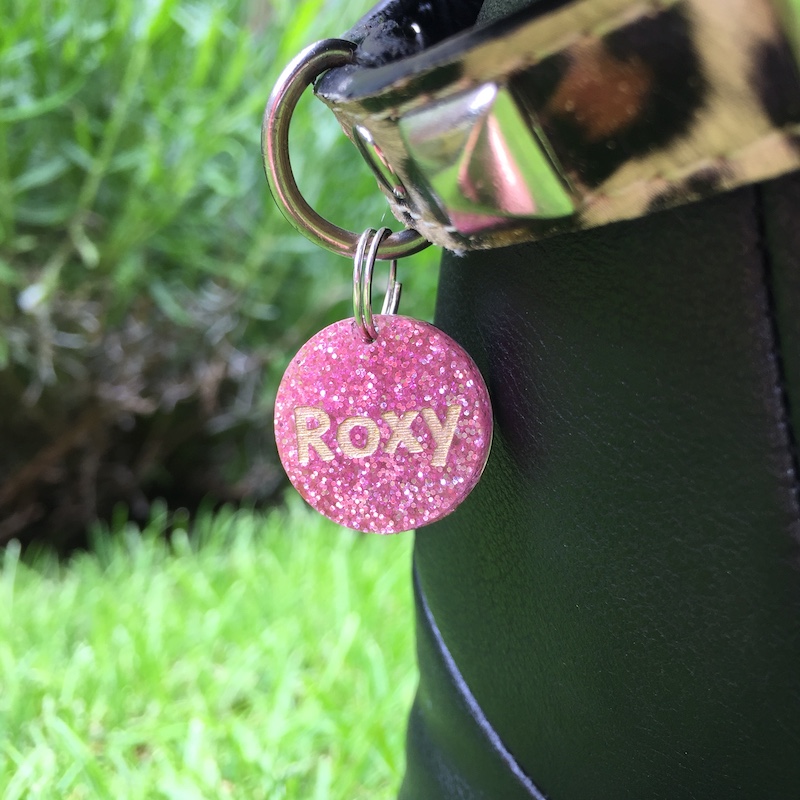 Pet Tag Personalised Glitter Dog or Cat Tag