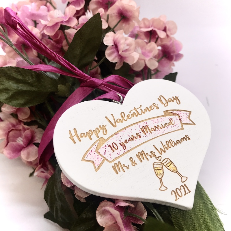 Gift tag for Years Married Valentines Day personalised with names and years married beautiful addition to your Valentines gift