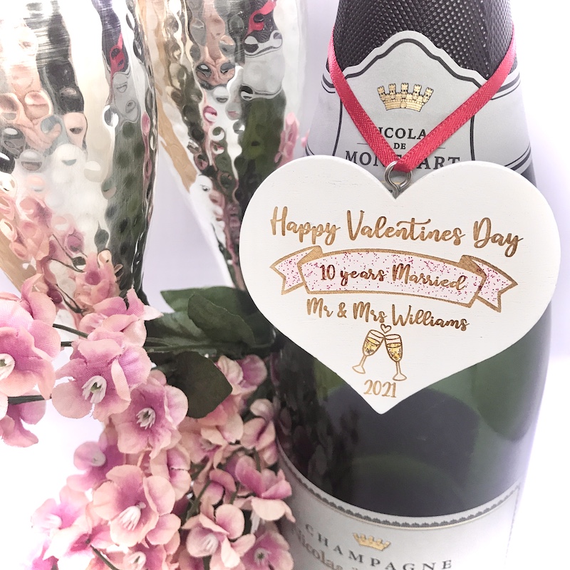 Gift tag for Years Married Valentines Day personalised with names and years married beautiful addition to your Valentines gift