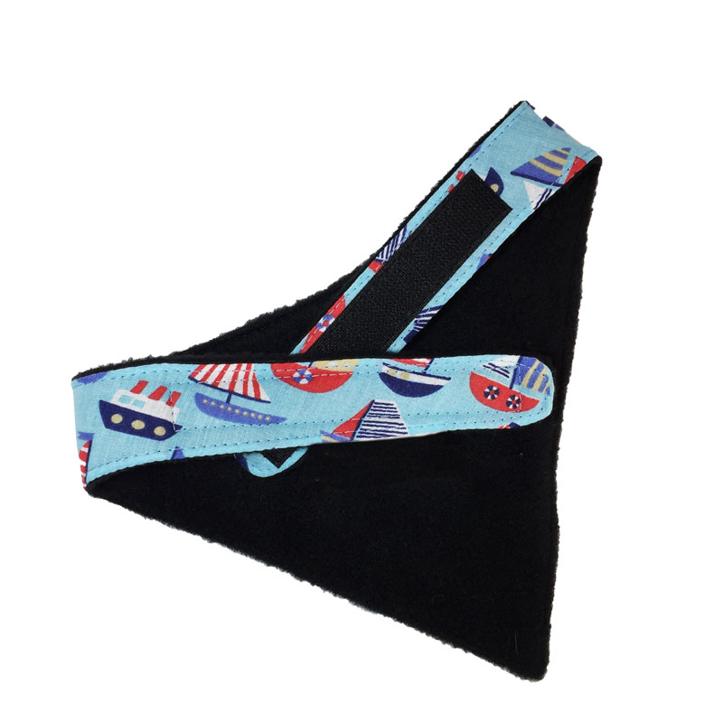 Dog Bandana Soft fabric and adjustable - Boat Design Blues