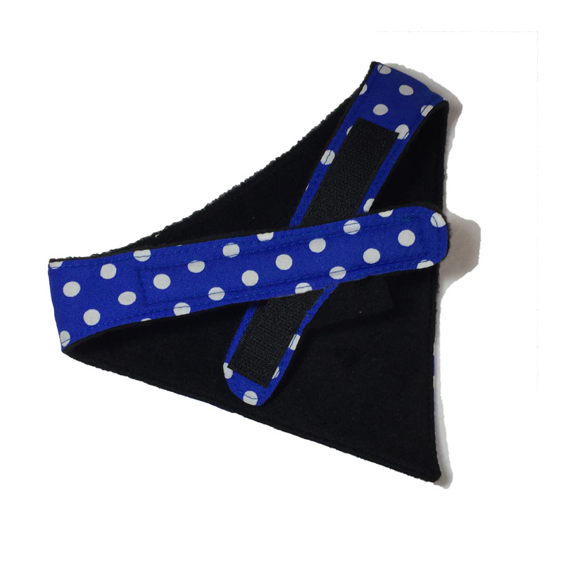 Dog Bandana Soft Fabric & adjustable - Navy Blue Polka Dot