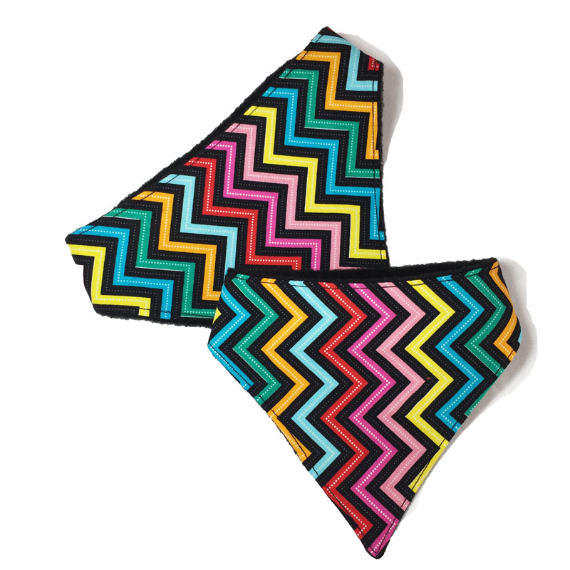 Dog Bandana Soft Fabric & adjustable - Zig Zag Multi Colour