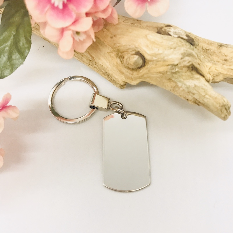 Personalised Rectangular Shape Keyring BLANK for your own MESSAGE