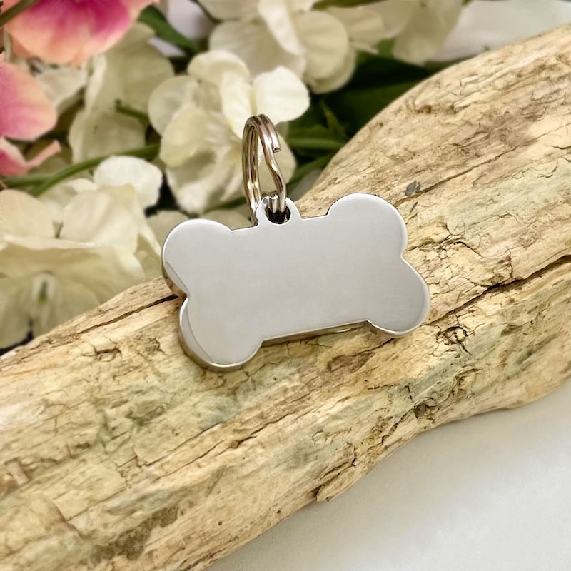 Blank design your own - Personalised Bone Shaped 30mm Stainless Steel Dog ID Tag