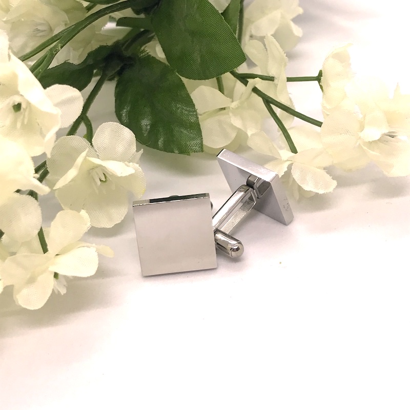 Square Shaped Cufflinks personalised with your own words..