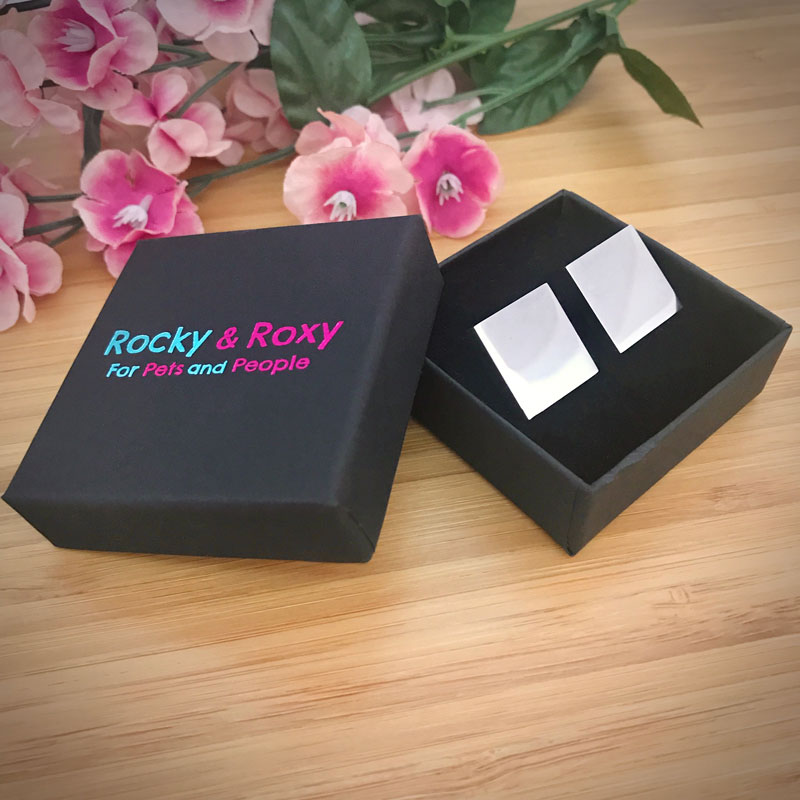 Wedding Cufflinks Square Shaped personalised for weddings with USHER
