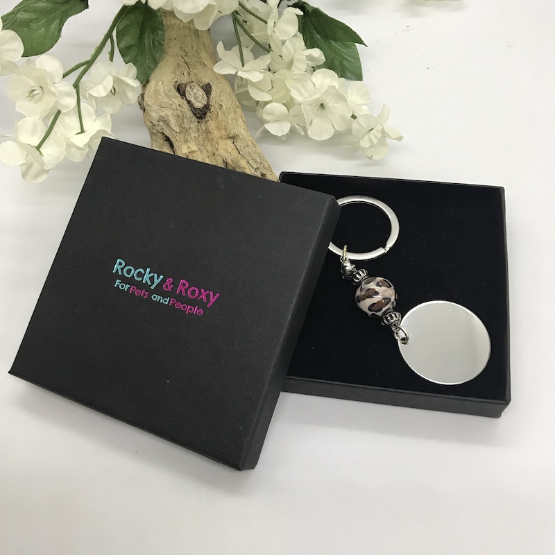 Personalised Keyring with Leopard Print Bead Design - YOU HAVE GOT THE KEY TO MY HEART