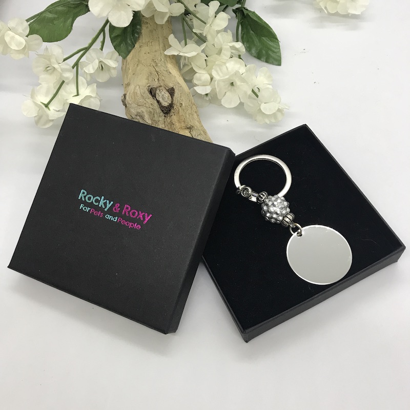 Personalised Keyring with Silver Sparkle Bead Design - BE MINE