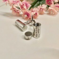 Cufflinks Cremation Ashes Urn Barrel Shaped personalised with message