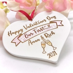 Gift tag for Our First Valentines Day 2021 personalised with names beautiful addition to your Valentines gift