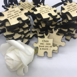 Keepsakes Personalised Solid Wood Jigsaw Pieces Keepsakes for Remembering loved ones ONE side engraved