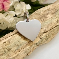 Blank design your own - Personalised Heart Shaped 30mm Stainless Steel Pet ID Tag